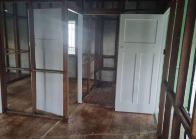 Floor tile removal completed before concrete preparation